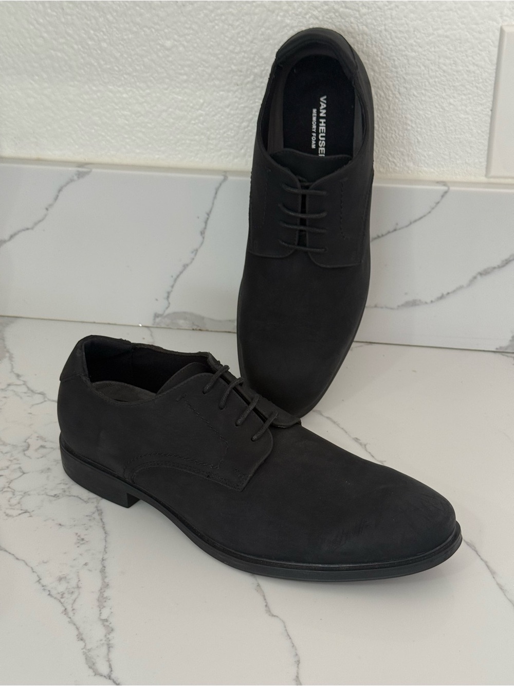 Van Heusen Black Lace-Up Derby Shoes